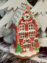 Lighted Gingerbread House with Christmas Tree