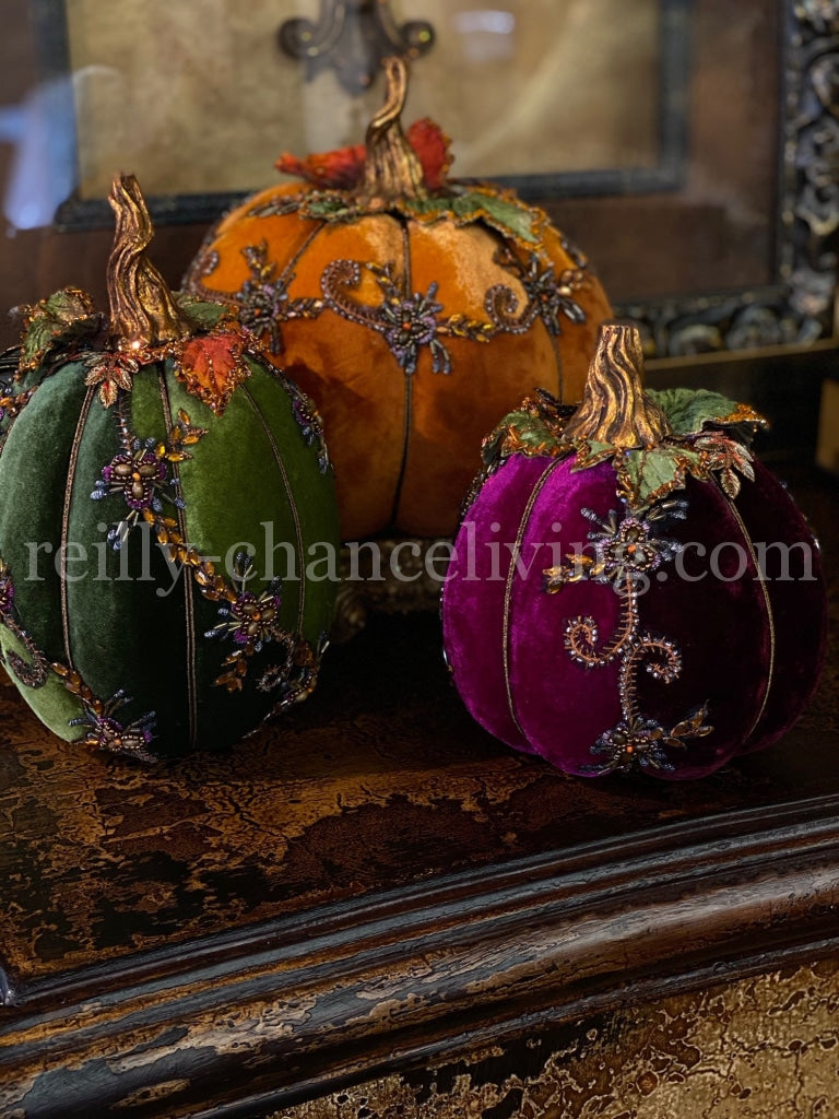 Katherine's Collection Give Thanks Jeweled Pumpkins Set of 3