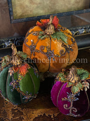 Katherine's Collection Give Thanks Jeweled Pumpkins Set of 3