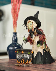 Katherine's Collection Witch Shopper with Cauldron Tabletop