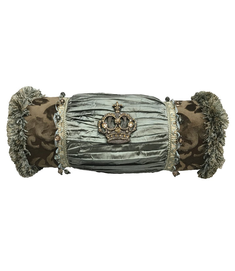 Bolster Reilly-Chance Jeweled Chocolate Collection Decorative Spa with Crown Brown Pillow and –