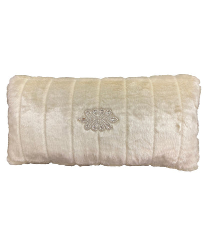 Cream Faux Fur Rectangle Accent Pillow 12X28