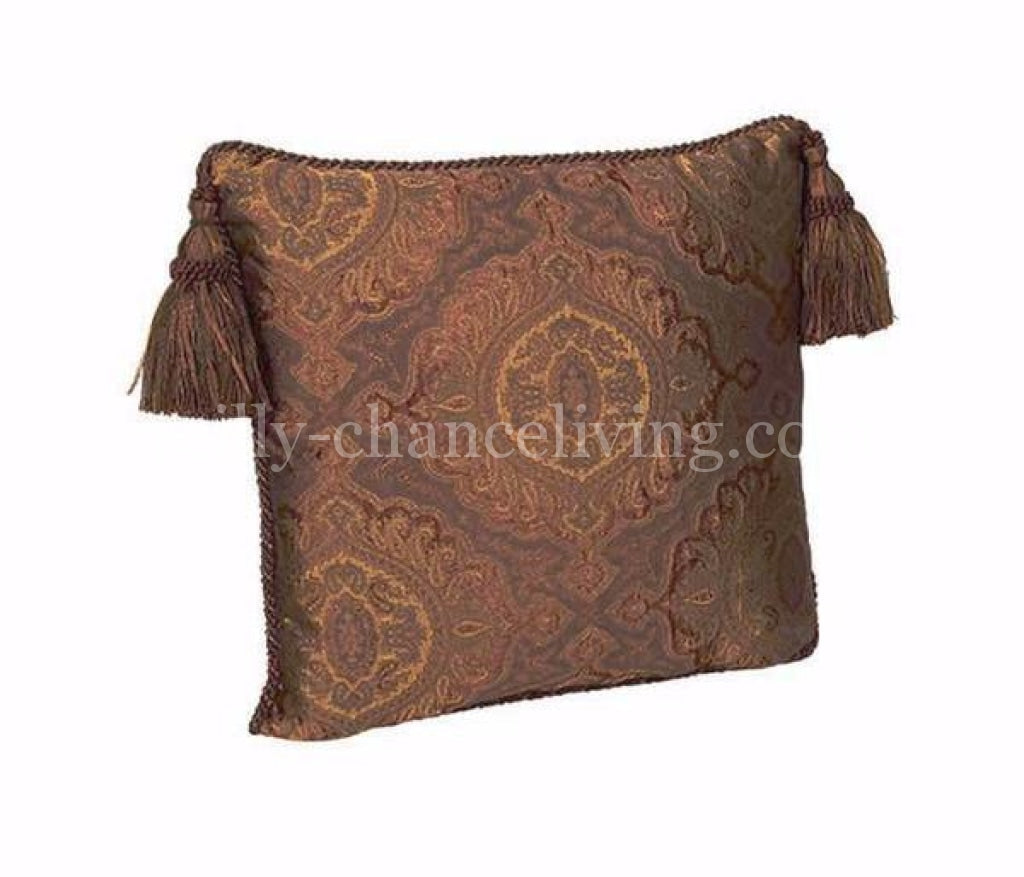 Luxury_accent_pillow-square-bronze_faux_silk-corded-tassels-reilly_chance_collection