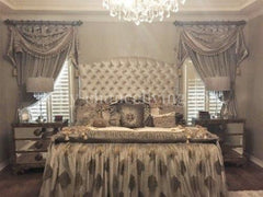 Designer Curtain With Swag And Jabots Up To Approx. 50 Installed Width Window Treatment