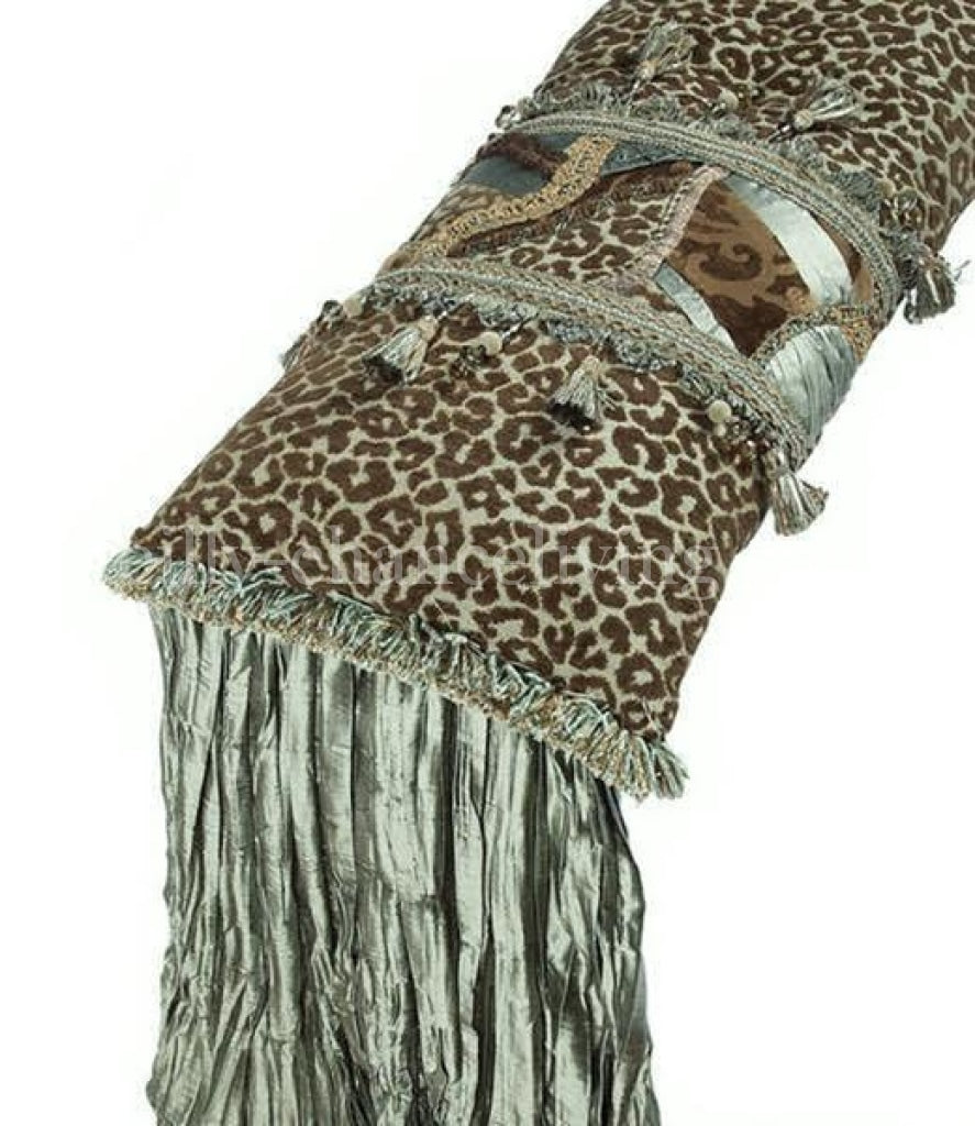 Luxury_bed_pillow-leopard_print-green-brown-silk-tassel_fringe-reilly_chance_collection