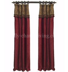 Luxury_curtain_panel-red_chenille-leopard-beads-reilly_chance_collection