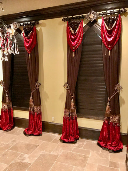 Luxury Drapery Panel with Swag Valance -Camelot