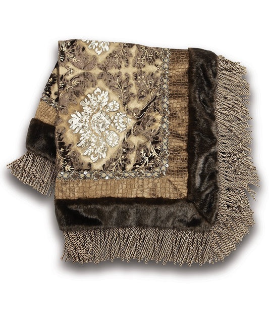 Luxury_square_table_topper-gold-brown-silver-brocade-velvet-bullion_fringe-reilly_chance_collection