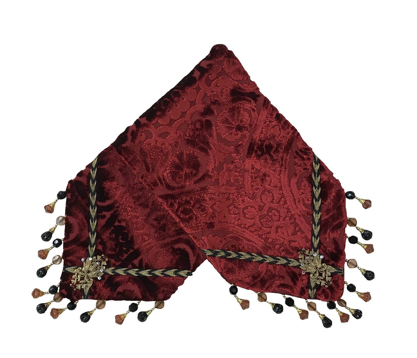 Toilet Tank Runner Red Cut Velvet Bathroom Vanity Accessories