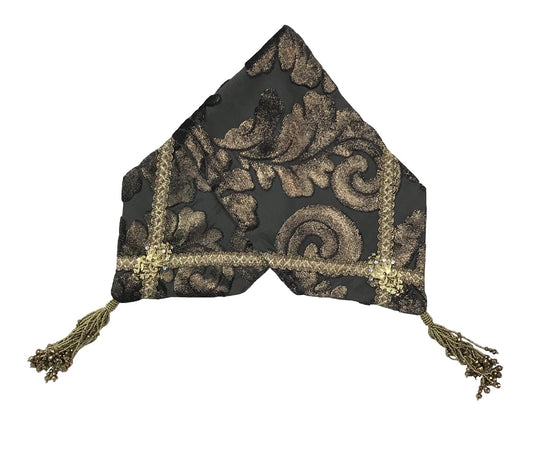 Toilet Tank Runner Chocolate Brown And Gold Metallic Bathroom Vanity Accessories