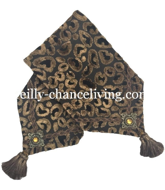 Toilet Tank Runner Leopard Bronze Bathroom Vanity Accessories
