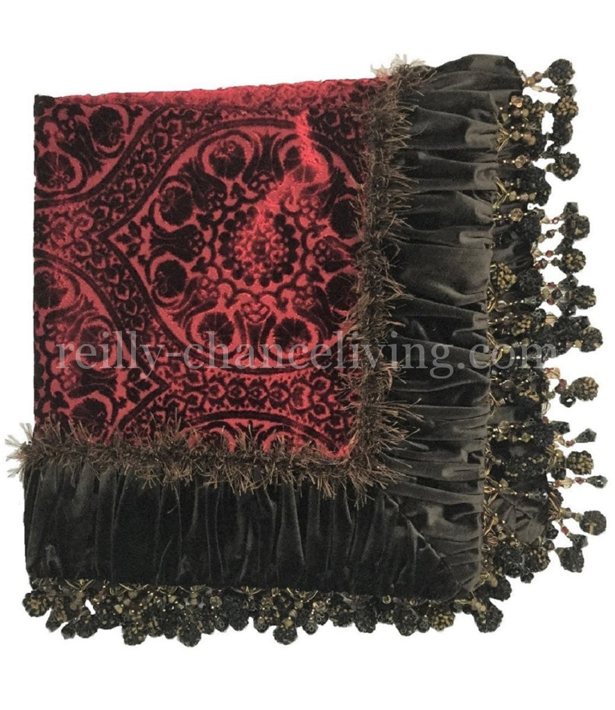 Luxury Square Table Topper Dark Chocolate And Red Velvet