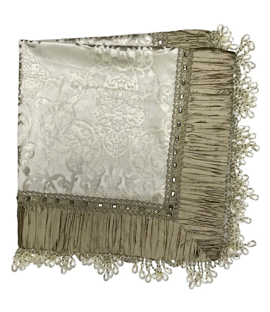 Luxury Table Throw Platinum Square