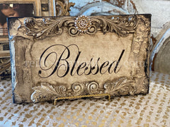 Michelle_Butler_Blessed_plaque--old_world_picture_frames-decorative_picture_frames-country_french_decor_picture_frames-reilly_chance