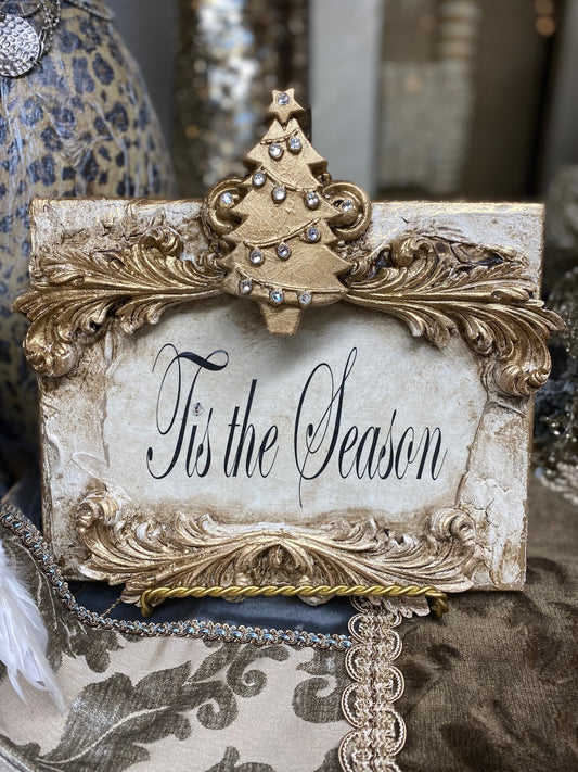 Michelle Butler Christmas Plaque Tis the Season with Tree
