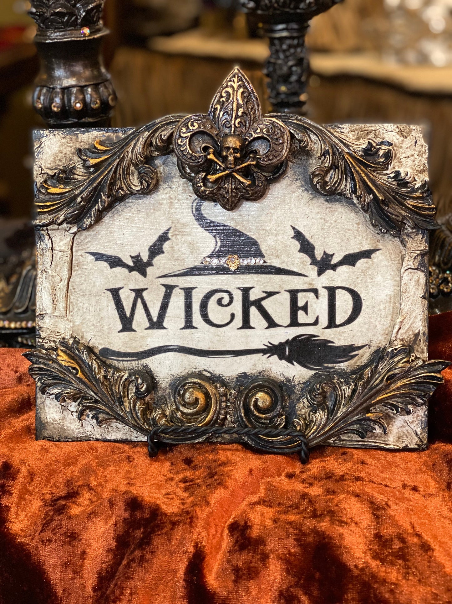 Michelle Butler Black Wicked Halloween Plaque
