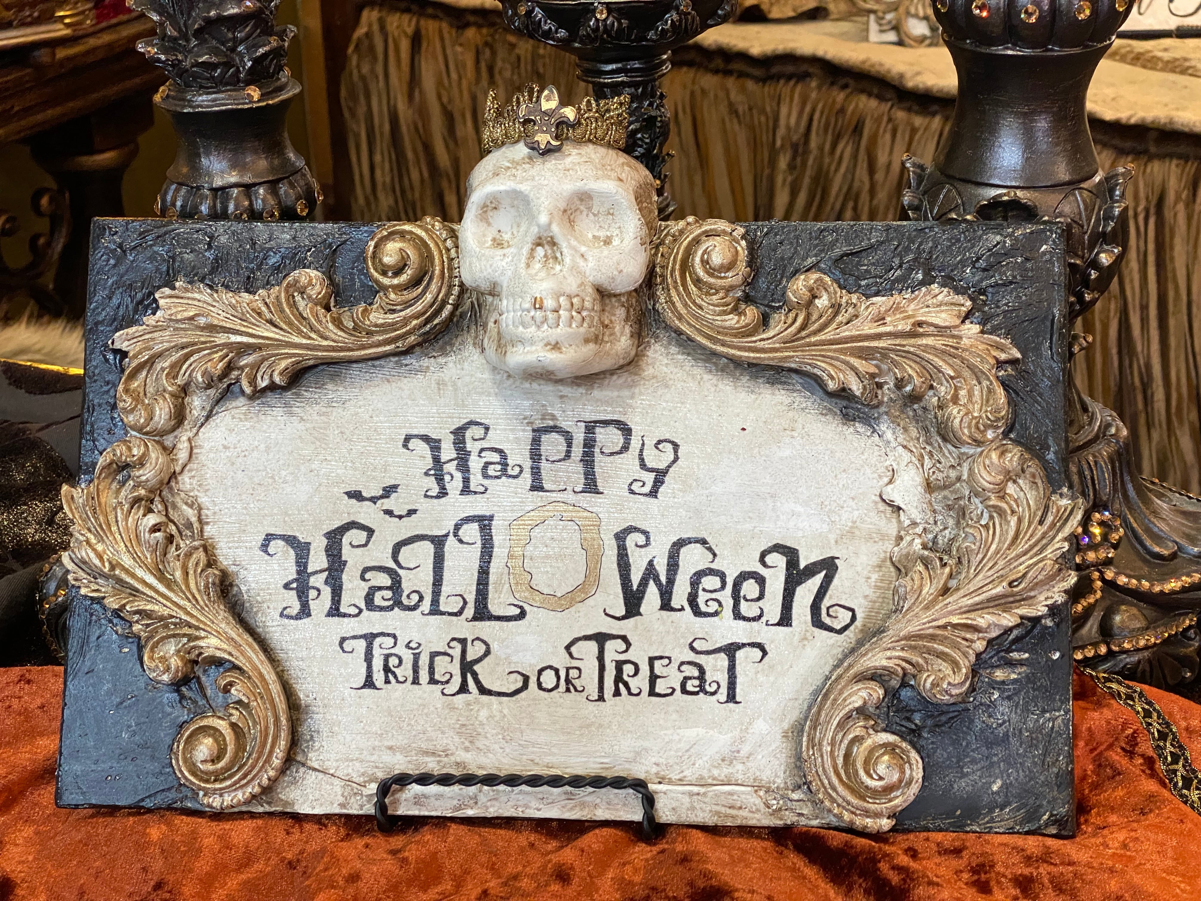 Michelle Butler Happy Halloween Trick or Treat Plaque