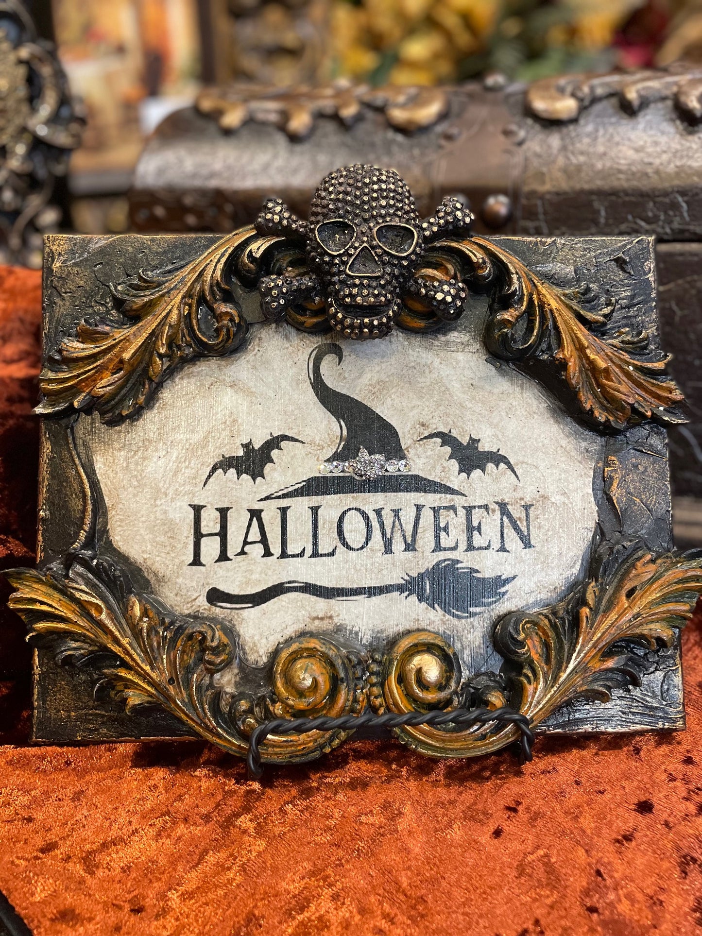 Michelle Butler Halloween Plaque with Skull