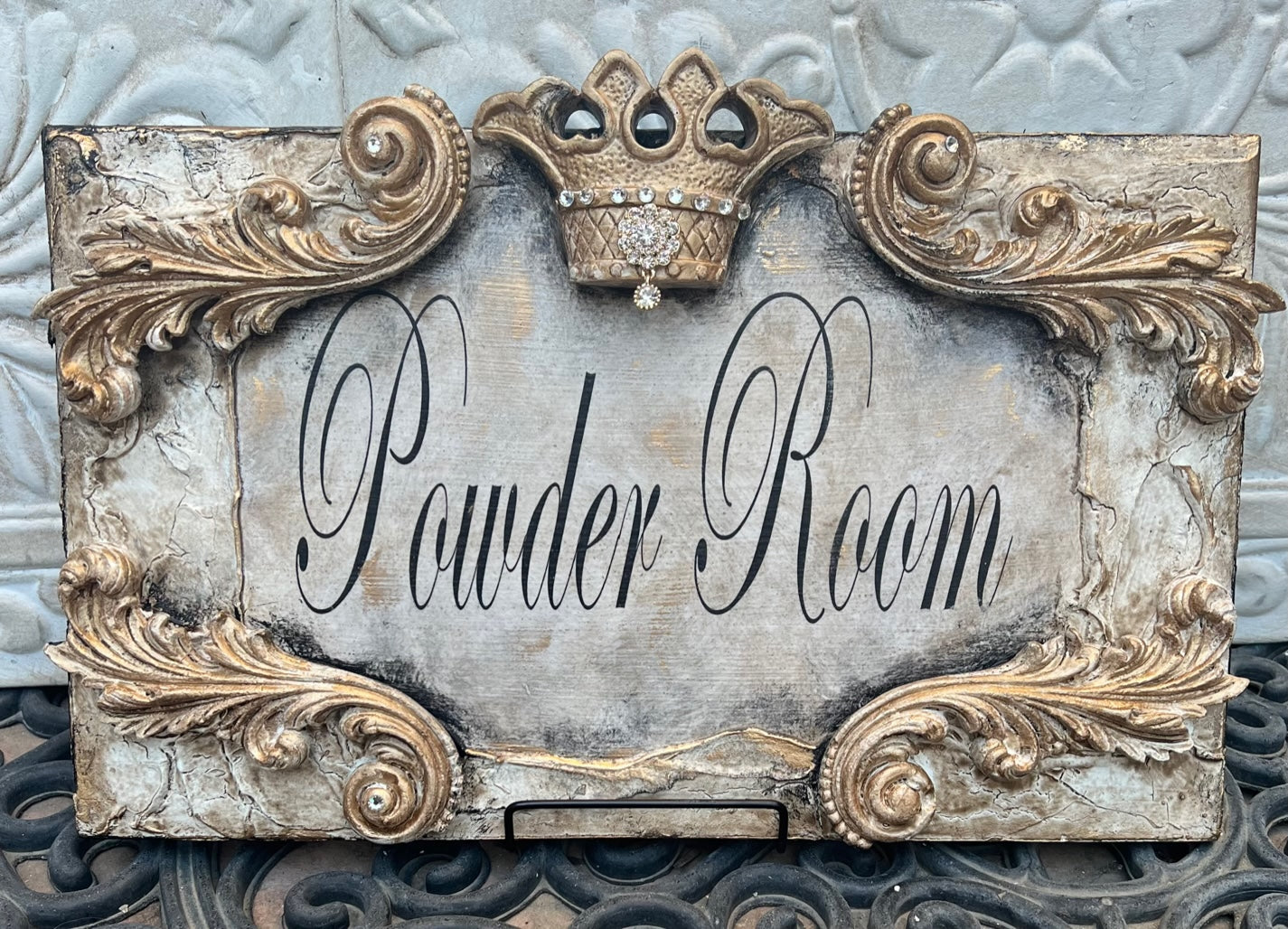 Michelle Butler Powder Room Plaque Small