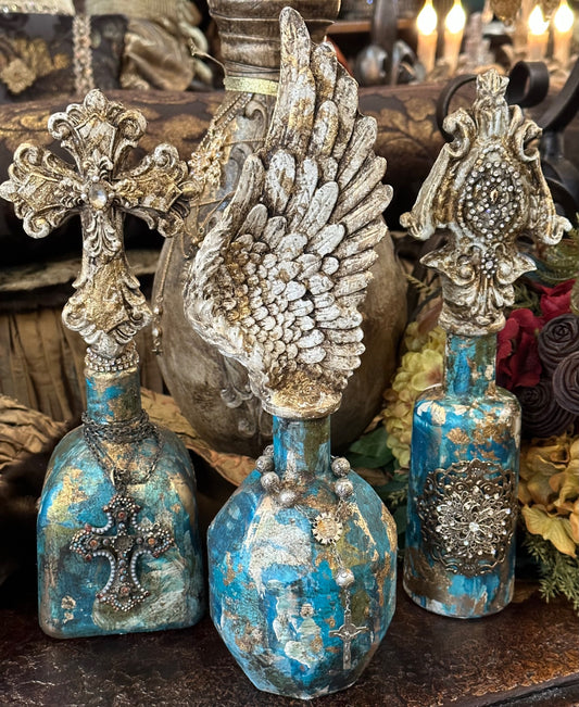 Michelle Butler Decorative Small Bottles Turquoise