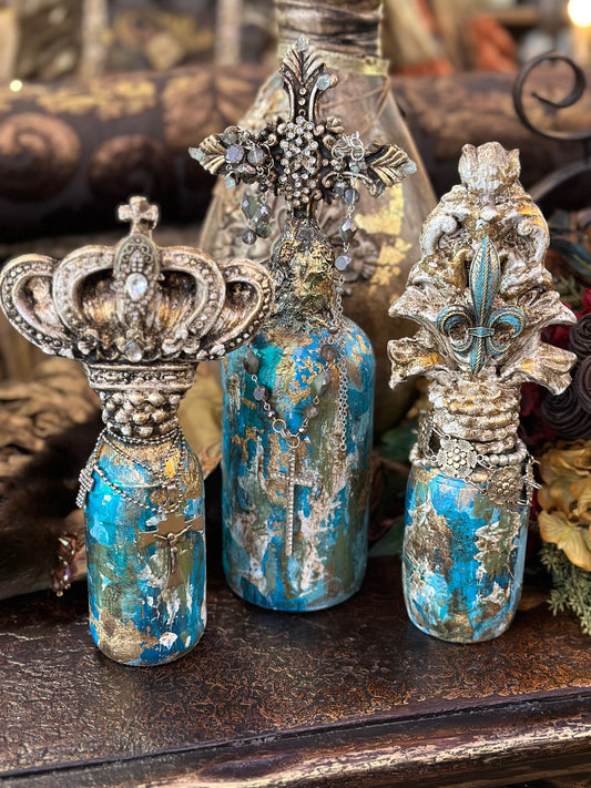 Michelle Butler Decorative Small Bottles Turquoise