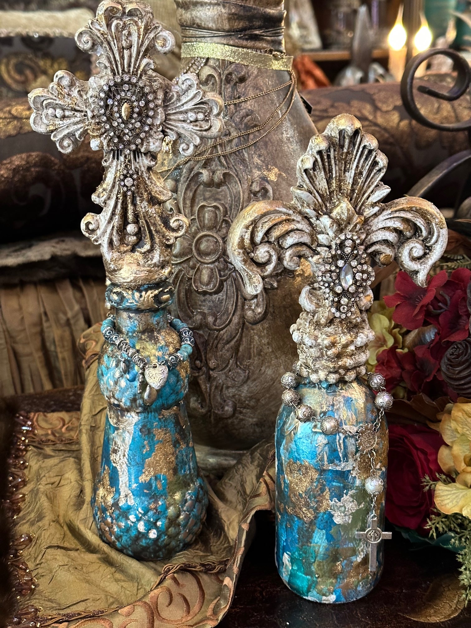 Michelle Butler Decorative Small Bottles Turquoise