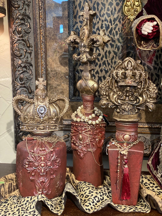 Michelle Butler Decorative Bottles Vintage Red