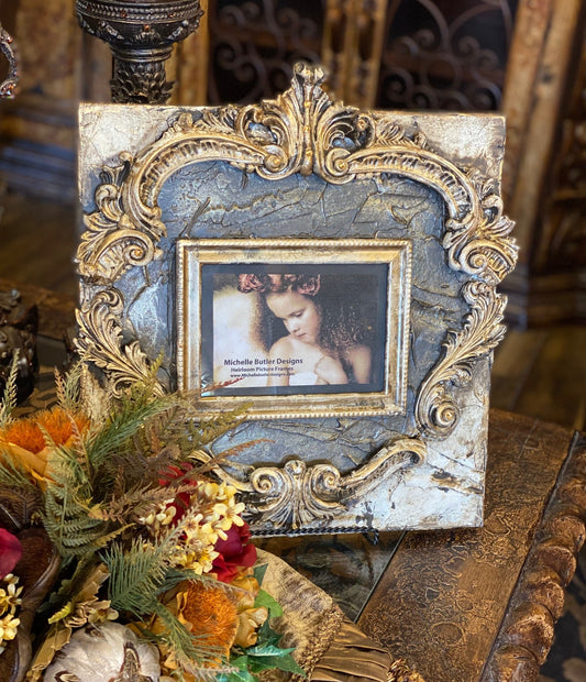 Michelle Butler Tabletop Frame With Acanthus Scrolls And Crystals Frames