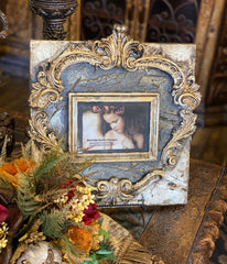 Michelle Butler Tabletop Frame with Acanthus Scrolls and Crystals