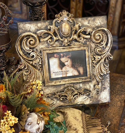 Michelle Butler Tabletop Frame With Crest And Acanthus Scrolls Frames