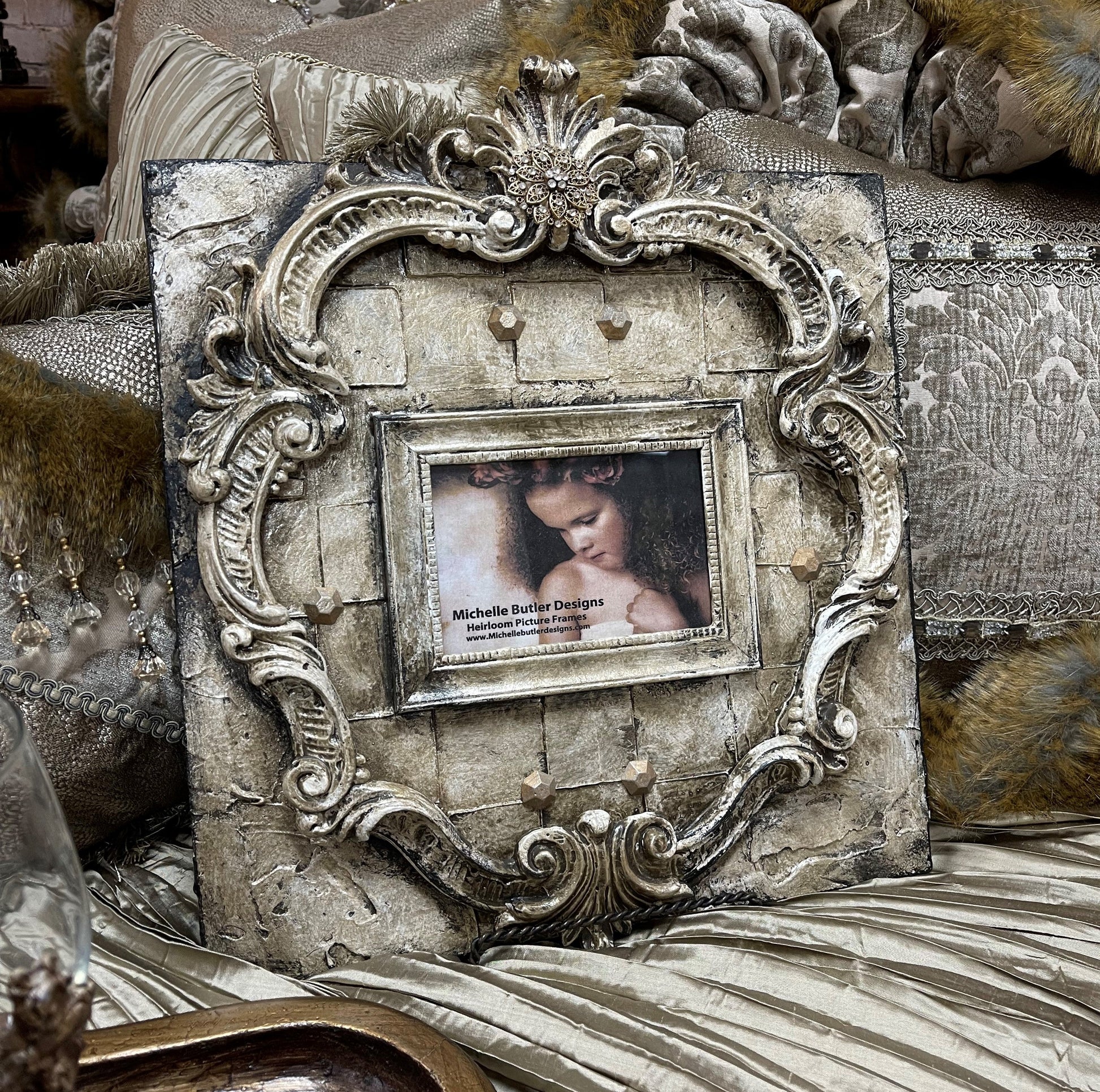 Michelle Butler Heirloom Tabletop Frame With Scroll Details Frames