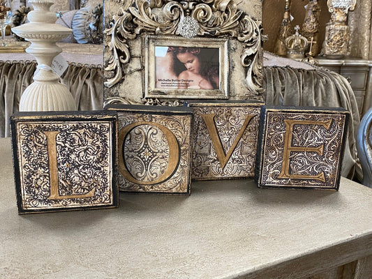 Michelle Butler Wood Love Letter Blocks Plaques & More