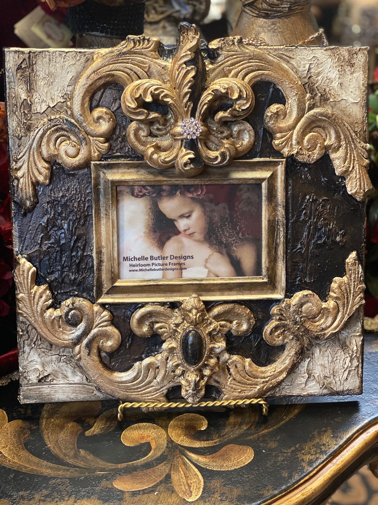 Michelle Butler Heirloom Tabletop Frame with  Fleur de Lis
