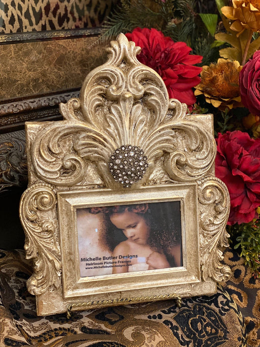 Michelle Butler Heirloom Small Tabletop Frame With Fleur De Lis Frames