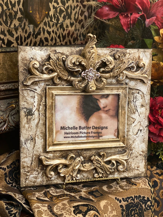 Michelle Butler Heirloom Tabletop Frame With Fleur De Lis Frames