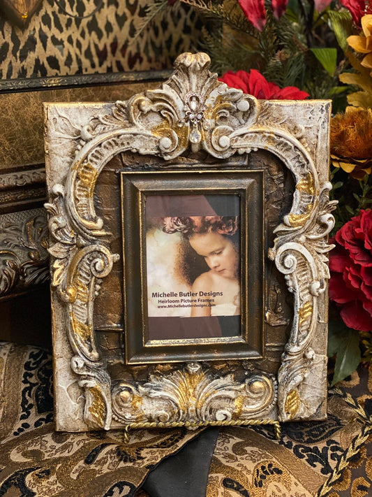 Michelle Butler Heirloom Tabletop Frame With Jeweled Acanthus Scrolls Frames