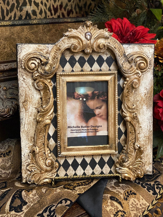 Michelle Butler Heirloom Tabletop Frame With Harlequin And Scrolls Frames