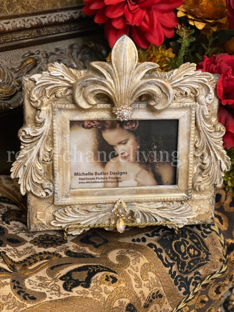 Michelle Butler Small Tabletop Frame with Fleur de Lis