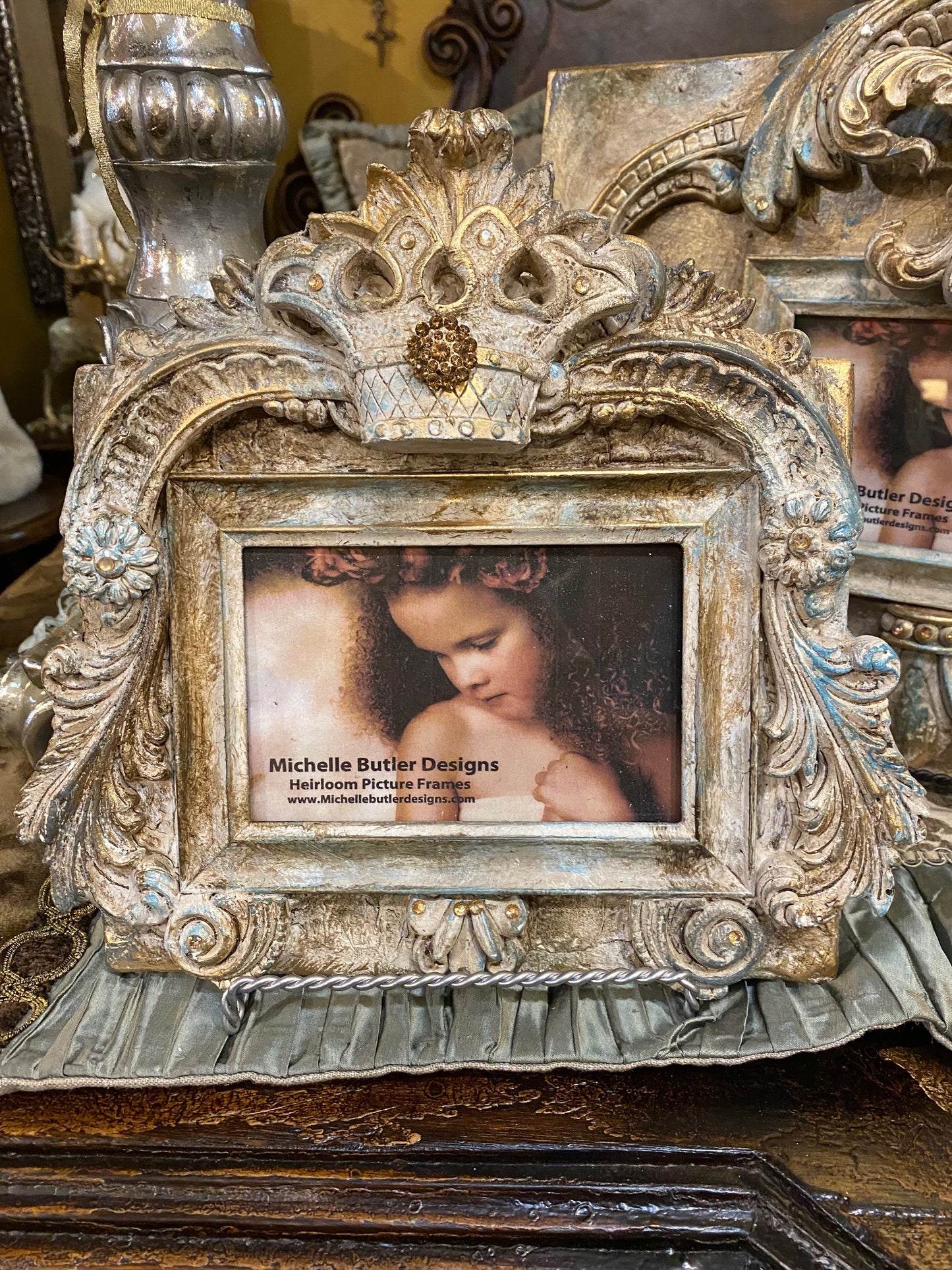 Michelle Butler Small Tabletop Frame with Crown Spa Finish