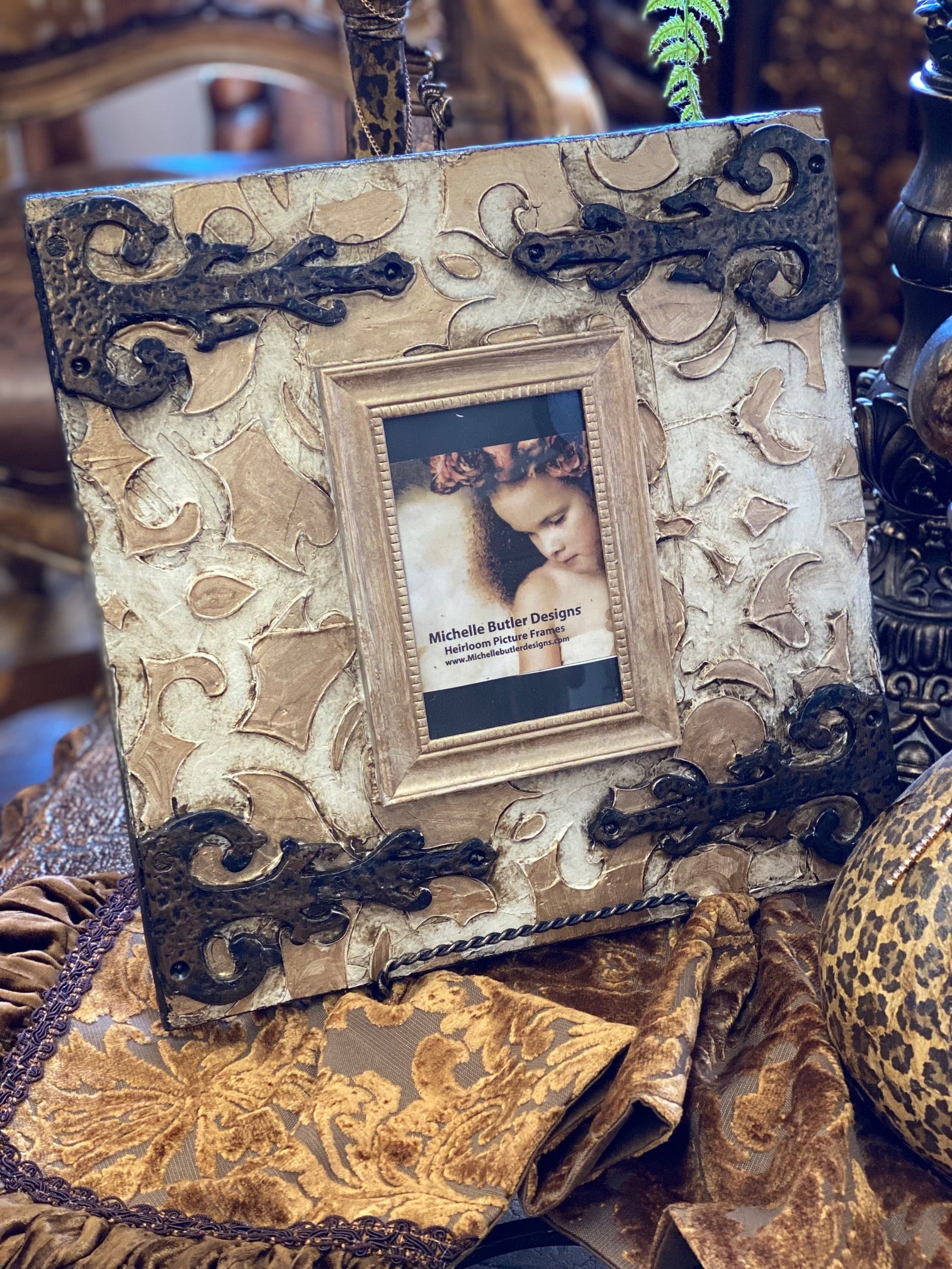 Michelle Butler Heirloom Tabletop Frame With Iron Accents Frames