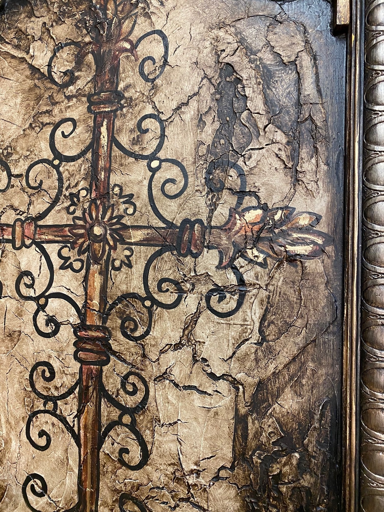 Michelle_Butler_wall_plaque_with_cross-Michelle_Butler_Designs_wall_art-old_world_decor_for_walls-reilly_chance