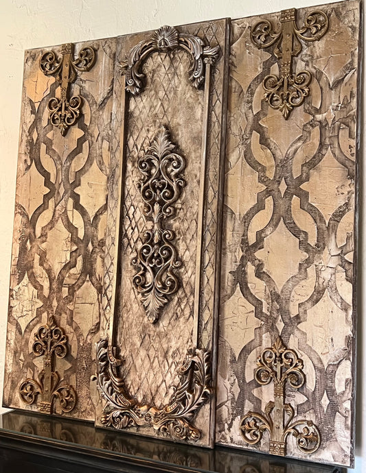 Michelle Butler Designs Set of Three Cream Wall Plaques