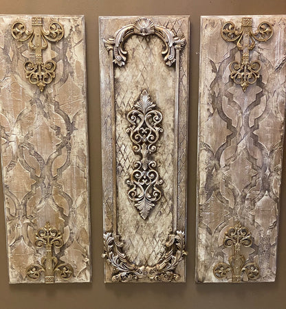 Michelle Butler Designs Set of Three Cream Wall Plaques