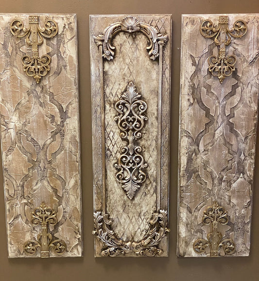 Michelle Butler Designs Set of Three Cream Wall Plaques