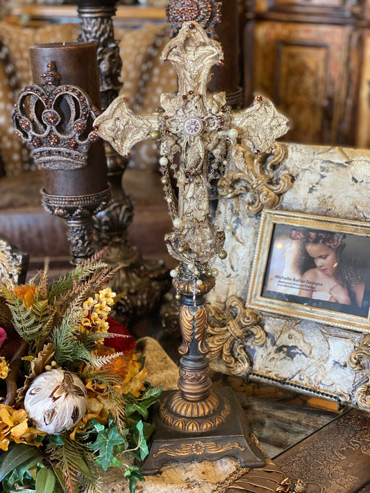 Michelle Butler Designs Large Standing Cross With Crystals Plaques & More