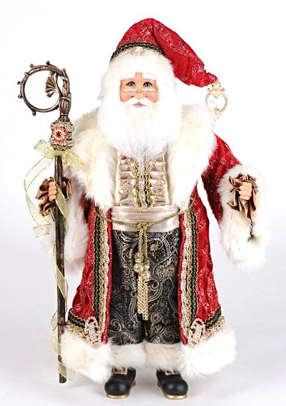 Regal Santa With Jeweled Staff Christmas Home Decor