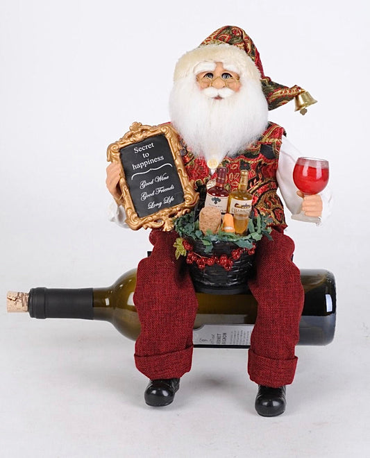 Vintner Santa Wine Bottle Holder Christmas Home Decor