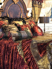 Old_world_bedding-bronze_velvet-ruffled_euros-swarovski_crystal_embellishments-cut_velvet-decorative_pillows-Brussels-reilly_chance_collection