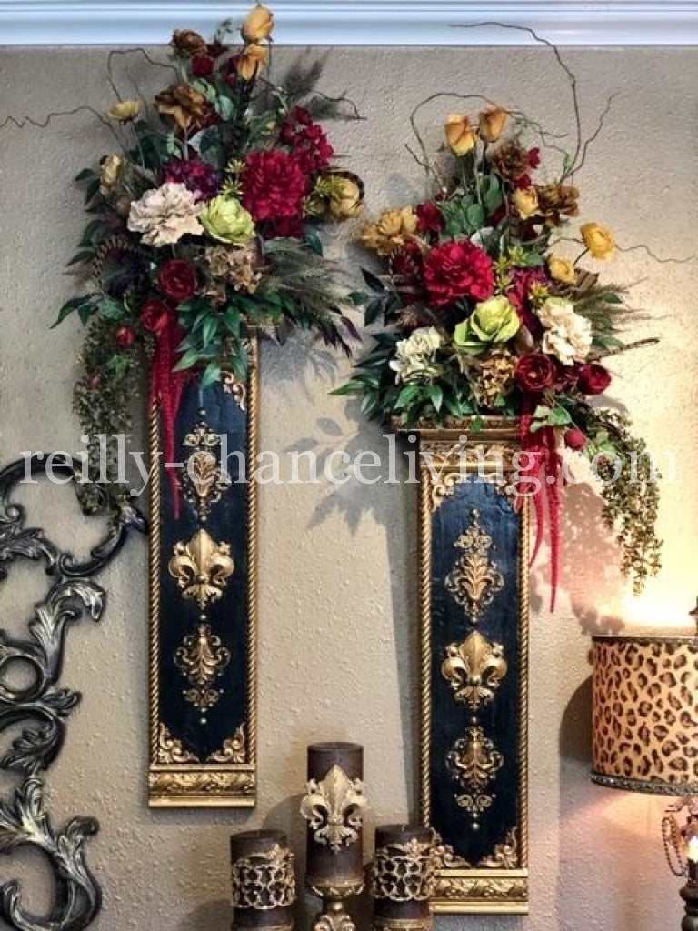Decorative Wall Sconce and Designer Floral Arrangement