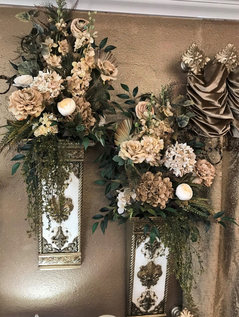 Decorative Wall Sconce and Designer Floral Arrangements Reilly Chance Collection